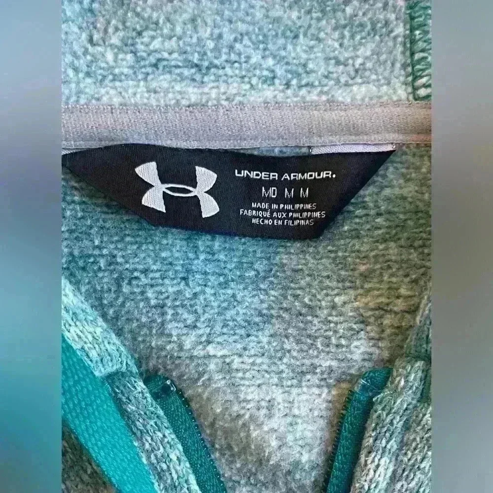 Under Armour Women's Wintersweet Full Zip Fleece Jacket Hoodie Green Sz Medium - Picture 9 of 11